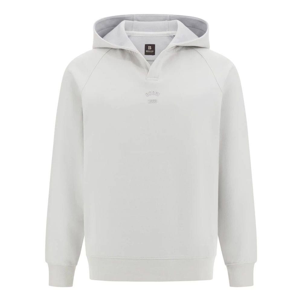 Boggi Milano Hoodie van katoenmix White Heren