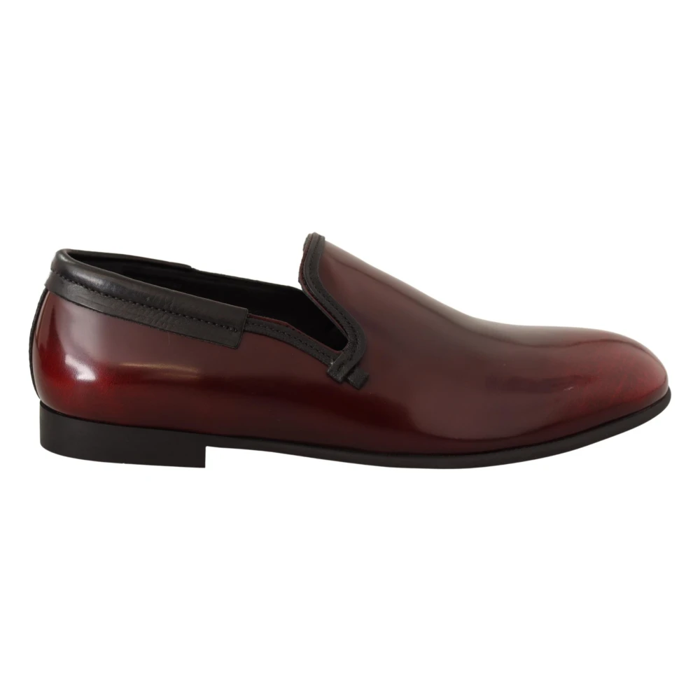 Dolce & Gabbana Men's Bordeaux Patent Leather Dress Loafers Shoes