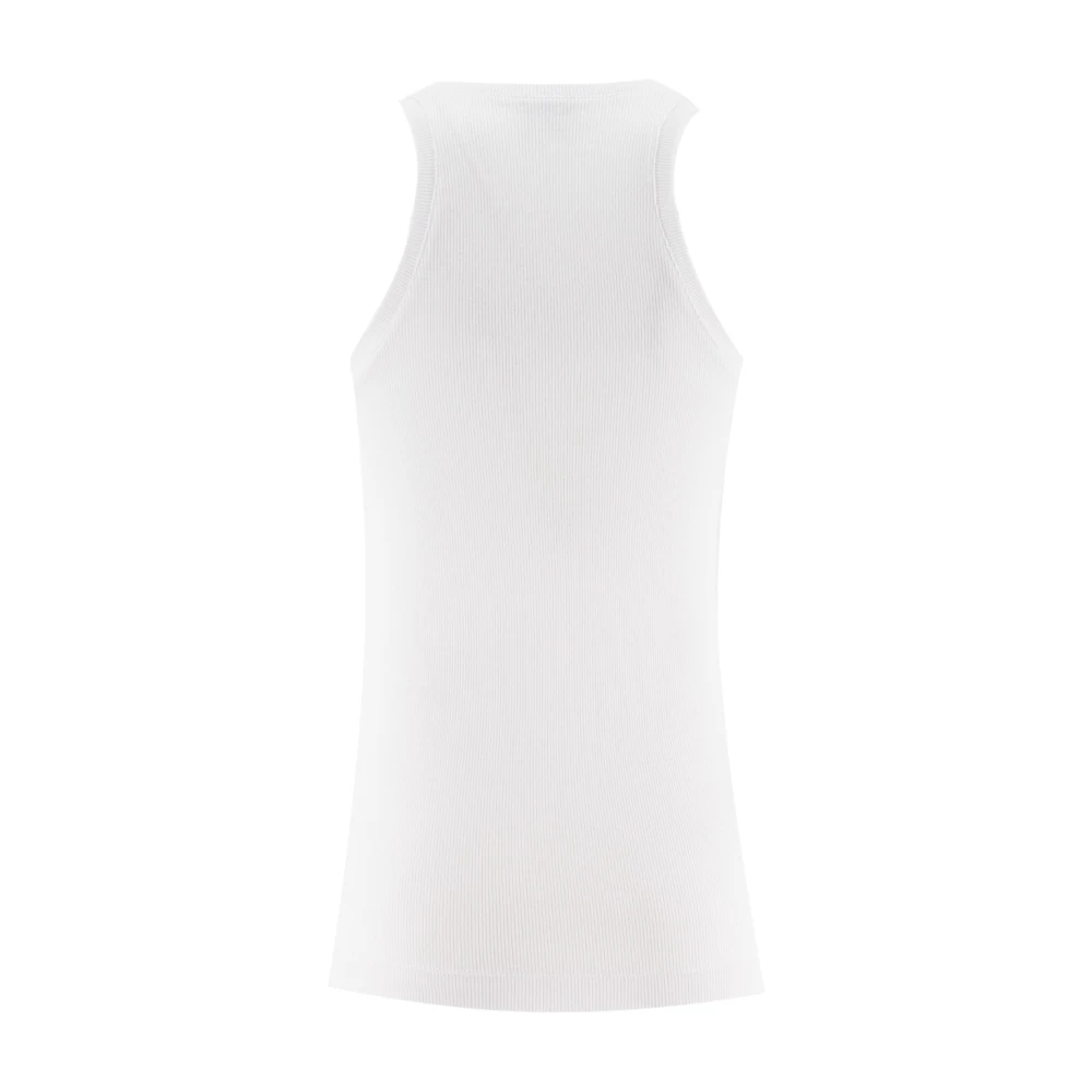 pinko Geribbeld Katoenen Hemdje White Dames