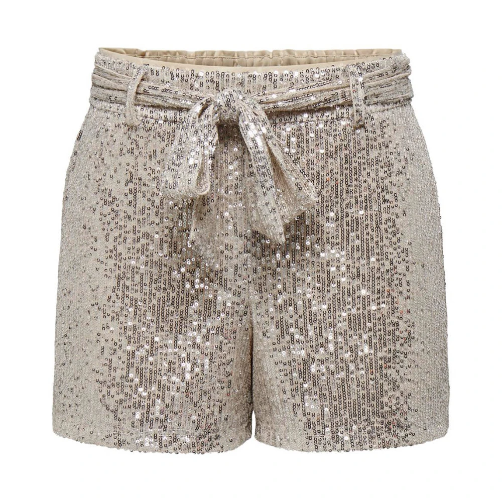 Only Pailletriem Shorts Bermuda Stijl Gray Dames