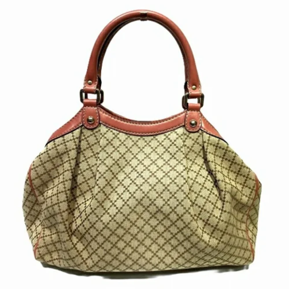 Gucci Vintage Pre-owned Canvas gucci-bags Beige Dames