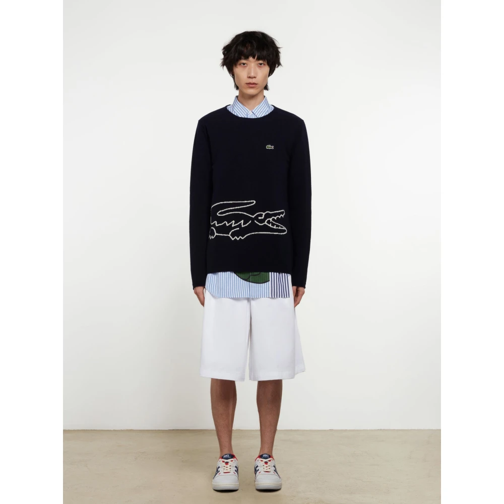 Comme des Garçons Heren Gebreide Trui met Lacoste Logo Black Heren