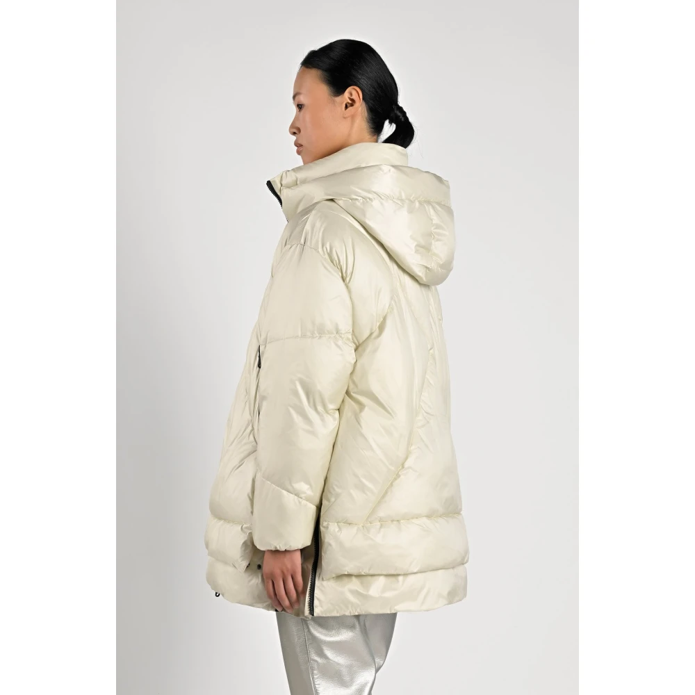 Canadian Classics Halflange gewatteerde jas met capuchon White Dames