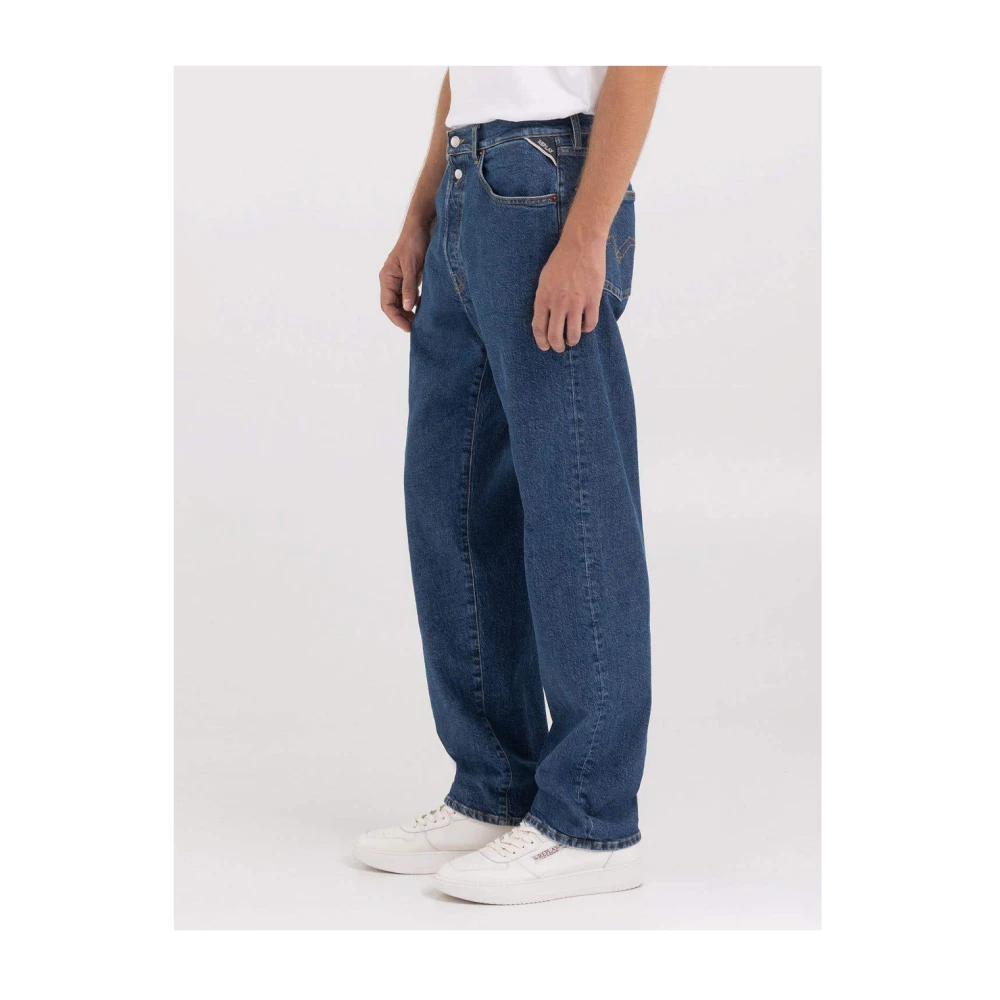 Replay Vintage Straight Fit Denim Jeans Blue Heren