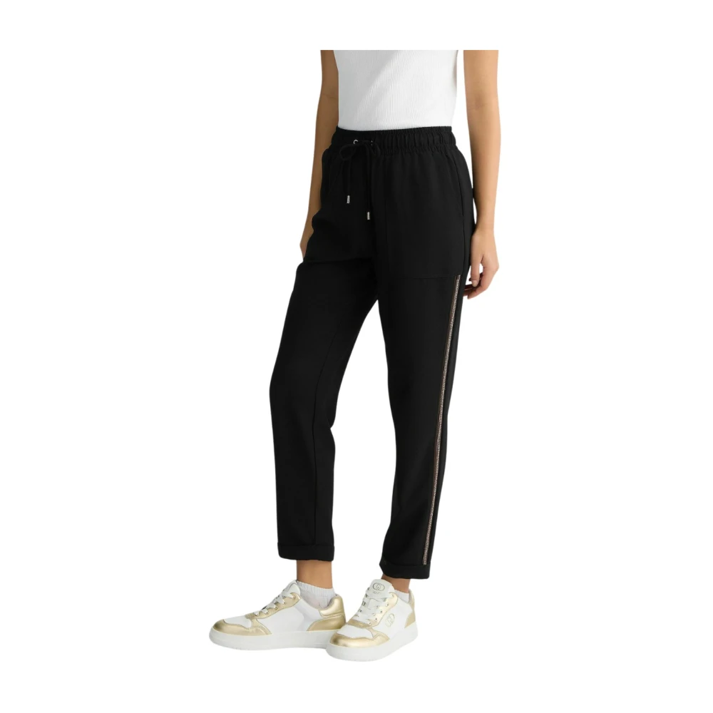 Liu Jo Hoge taille joggingbroek met strass Black Dames