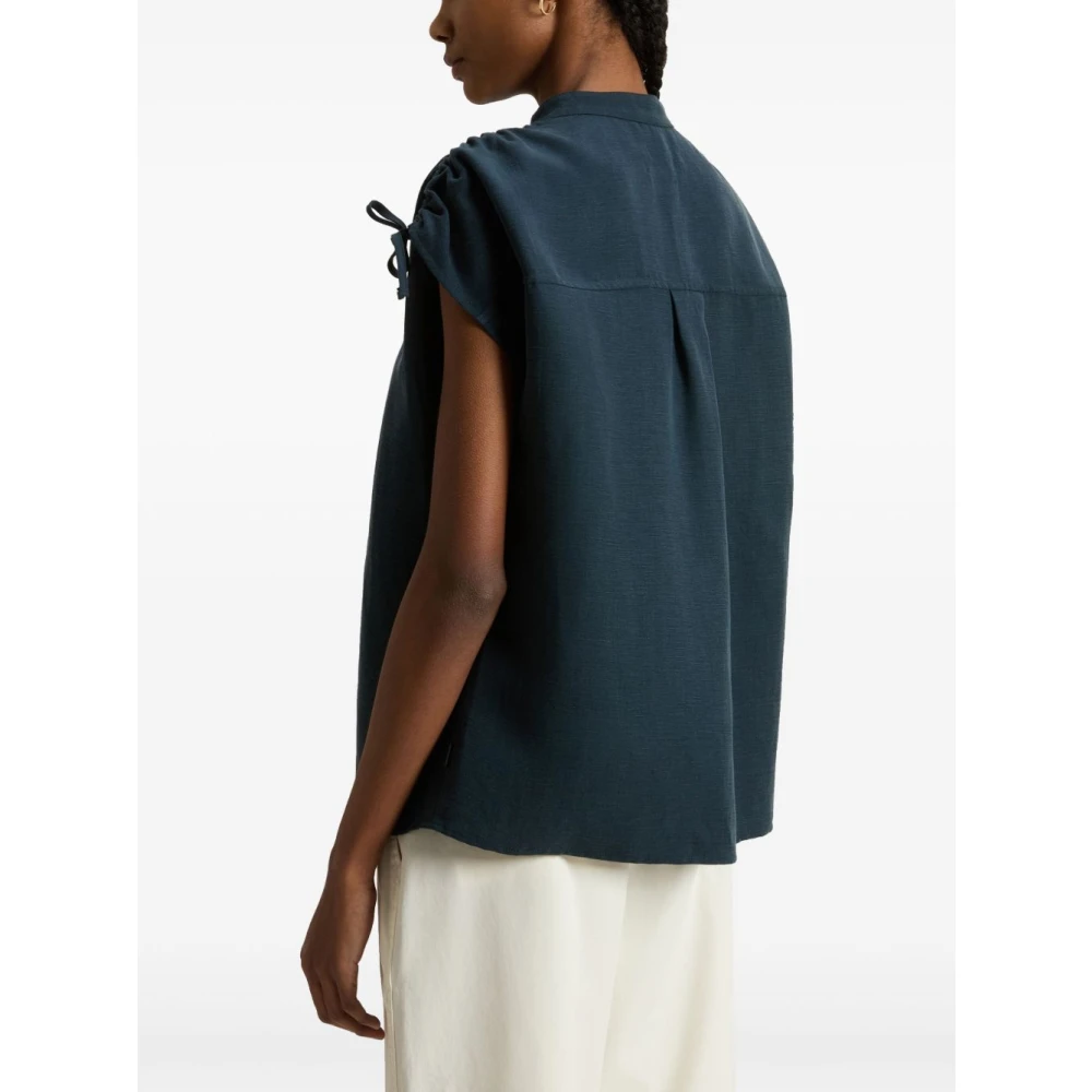 Woolrich Blauwe Linnen Shirt Stijlvolle Vrouwen Blue Dames