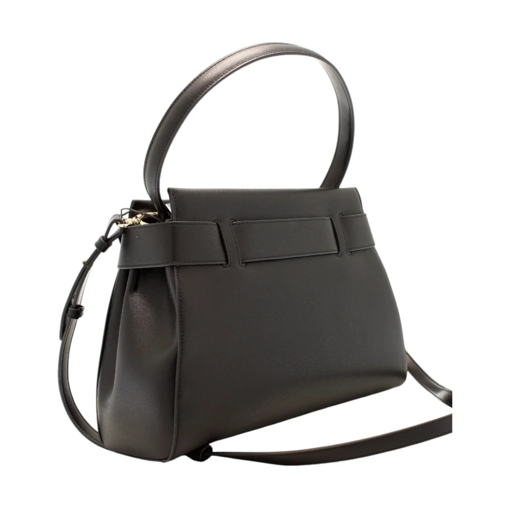 Armani Exchange Zwarte handtas met dubbel compartiment knoopsluiting Black Dames
