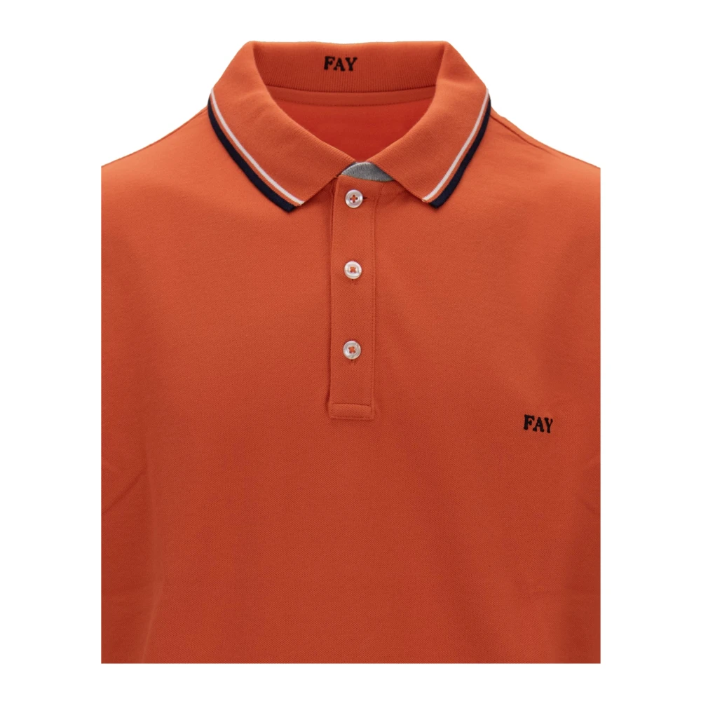 Fay Heren Polo Shirt met knopen Orange Heren