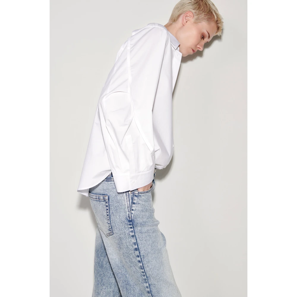 LUISA CERANO Witte Gabardine Stretch Blouse White Dames