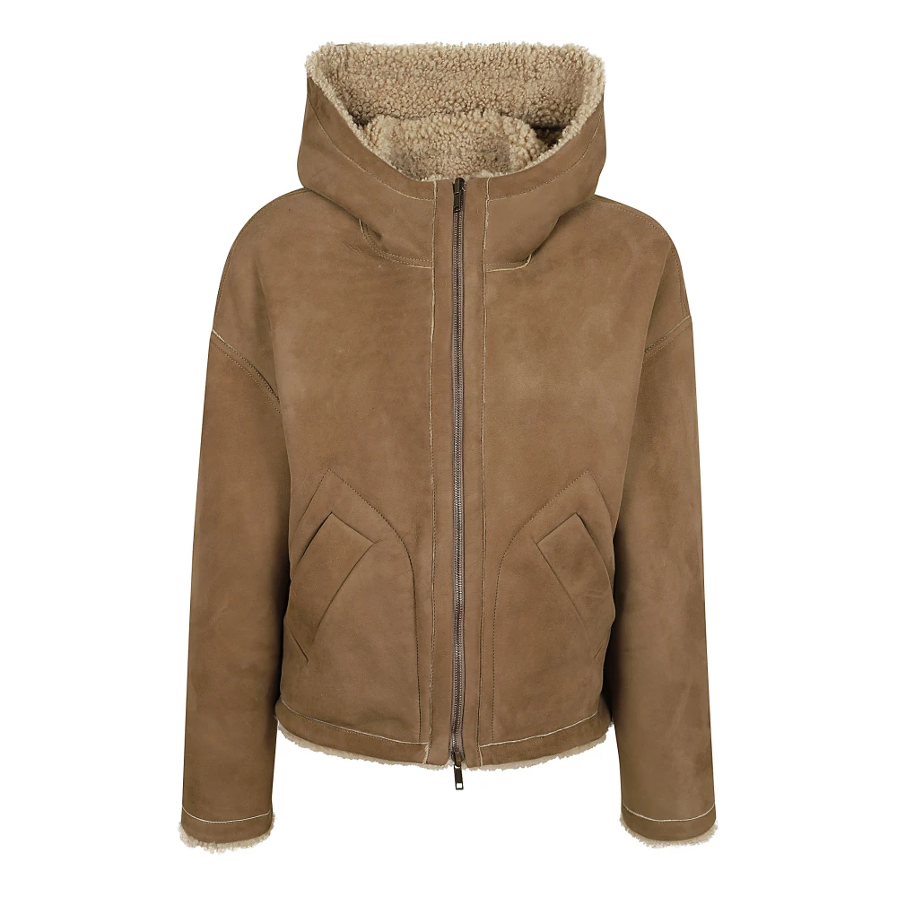 Salvatore Santoro Nude Neutrals Leren Jas Aw24 Beige Dames