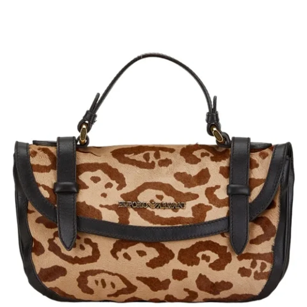 Armani Pre-owned Leather handbags Brown Dames