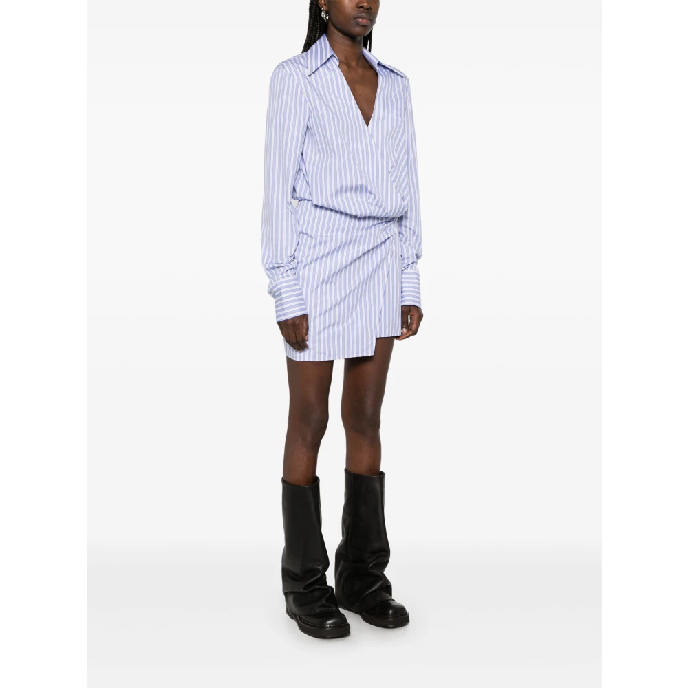 The Attico Wit Navy Blauwe Jurk Blue Dames