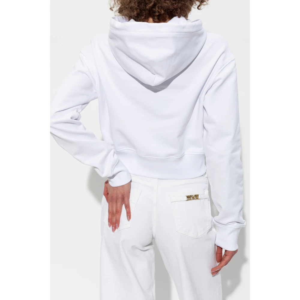 Versace Jeans Couture Sweatshirt met print en glinsterende pailletten White Dames