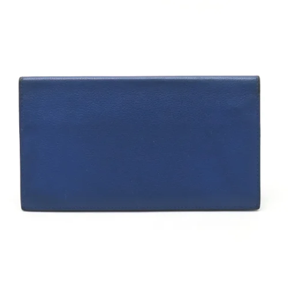 Hermès Vintage Pre-owned Leather wallets Blue Dames