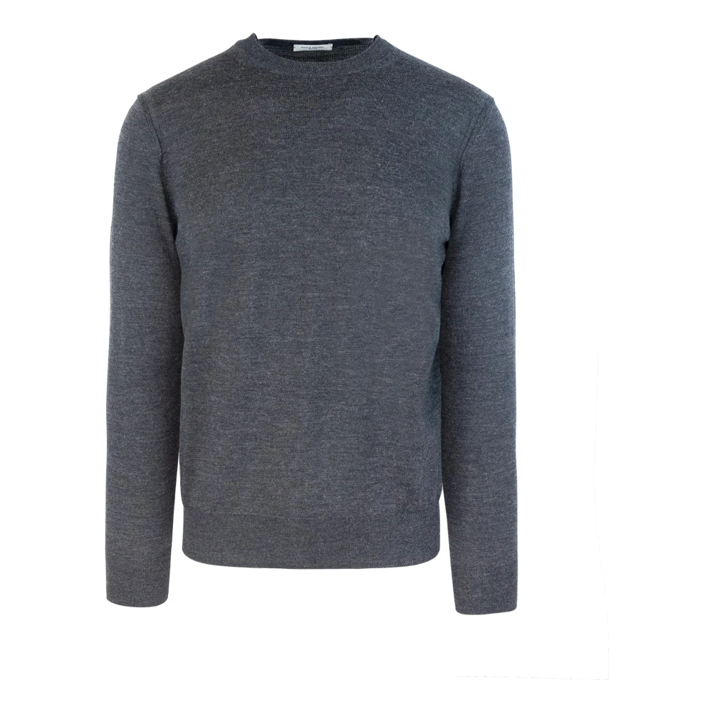 Paolo Pecora Regular Fit Crew Neck Sweater Gray Heren