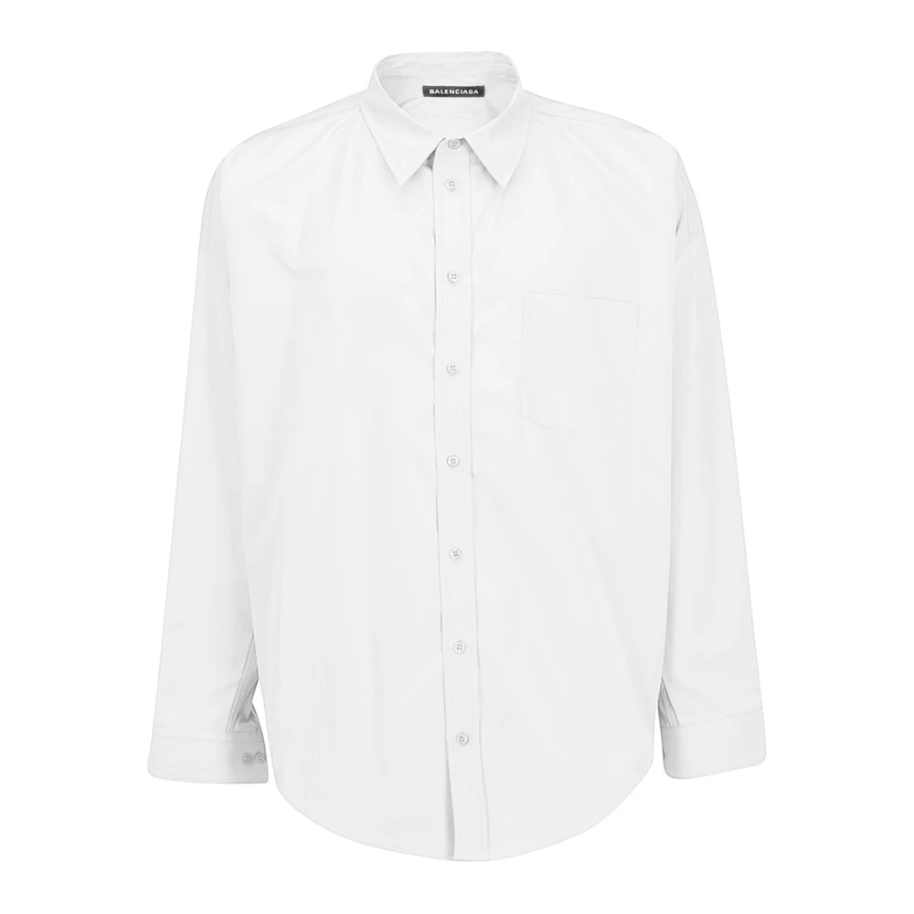 Balenciaga Witte Oversized Katoenen Shirt White Heren