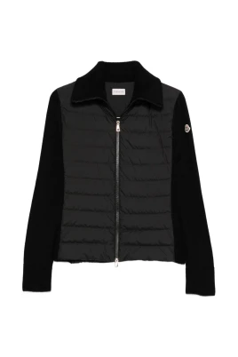 Padded Wool Zip-Up Cardigan
