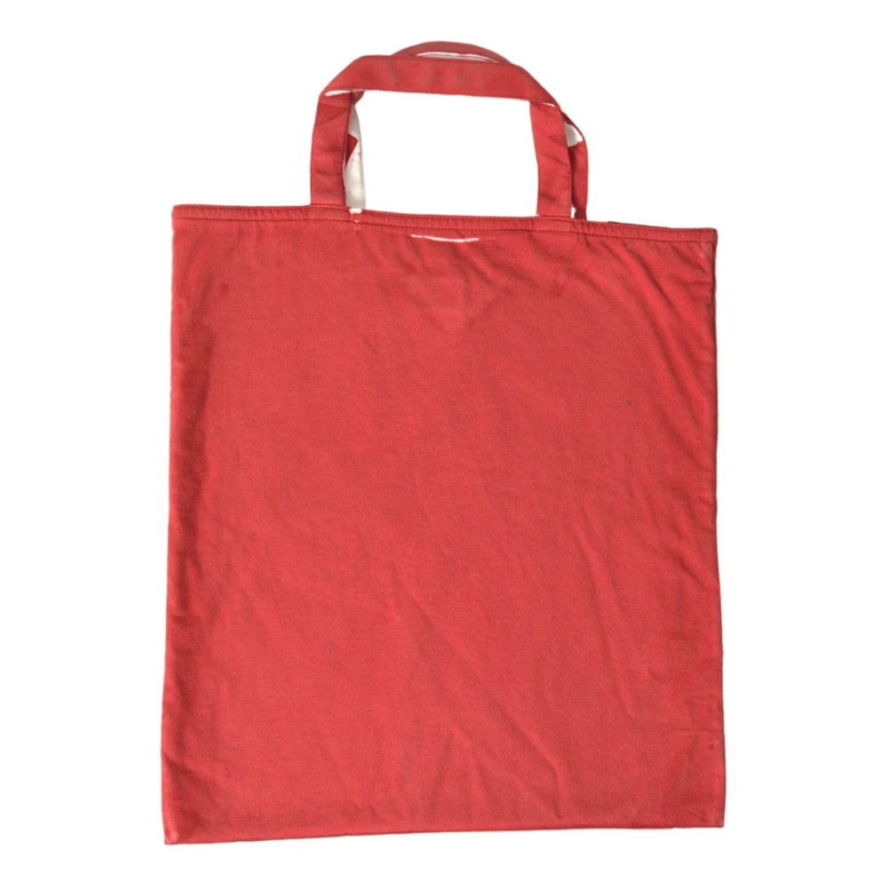 Prada Chique Tote Tas in Rood en Wit Stof Red Dames
