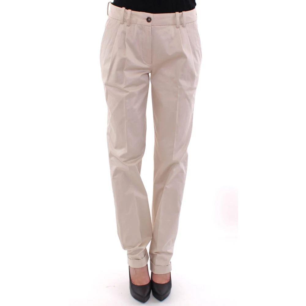 Dolce & Gabbana Elegante Beige Regular Fit Broek Beige Dames