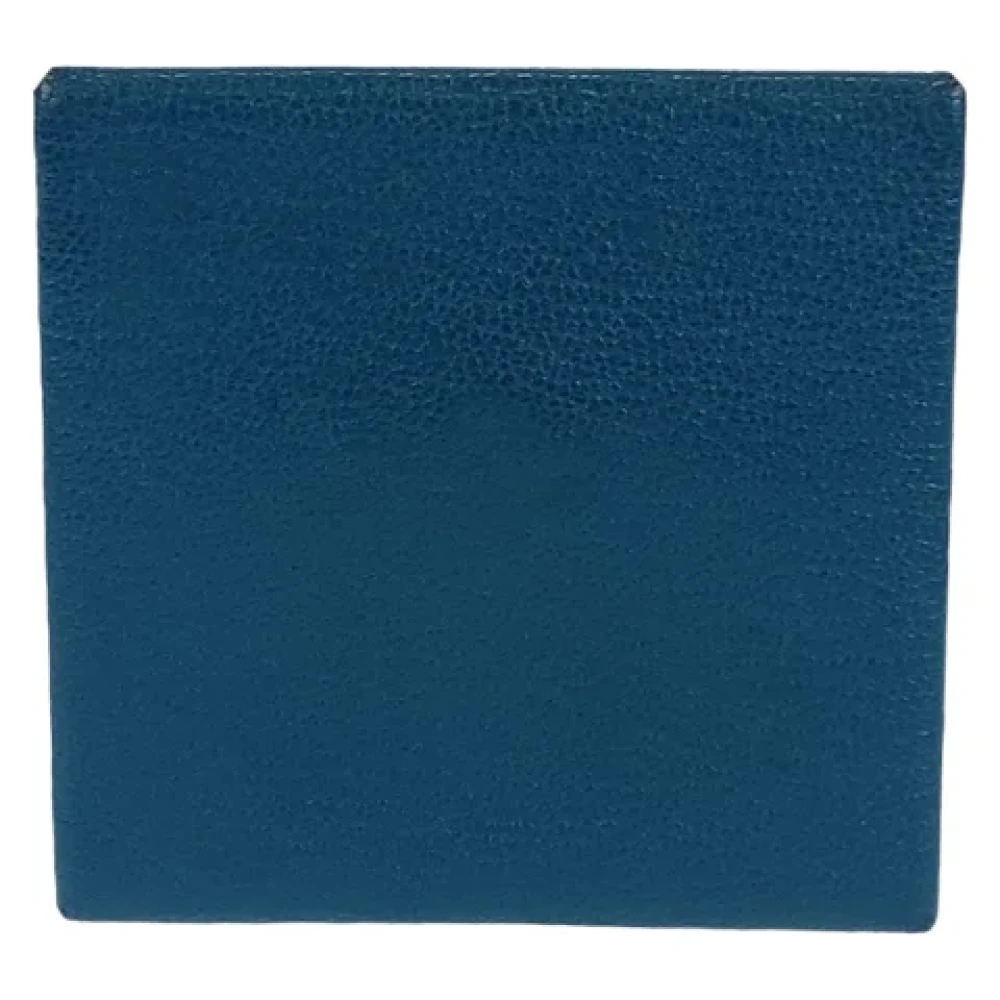 Hermès Vintage Pre-owned Leather wallets Blue Dames