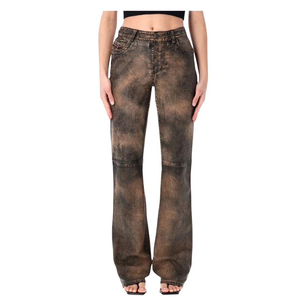 Diesel L-Ysa Eco Leather Pant - Female - Bootcut Jeans - Brown - Xs - Jeans