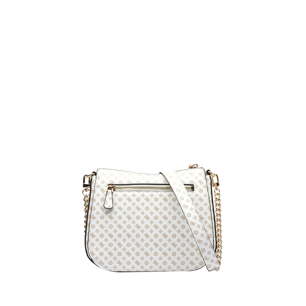 Guess Witte schoudertas van synthetisch leer met gouden details White Dames