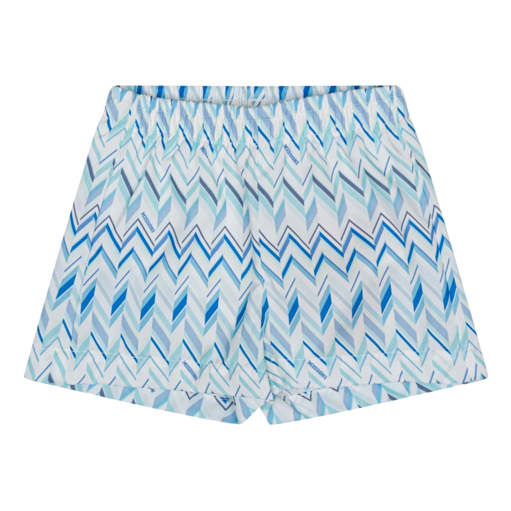 Missoni Boys Blue Kids Swimming Trunks, 9 M, Zigzag Swim Shorts