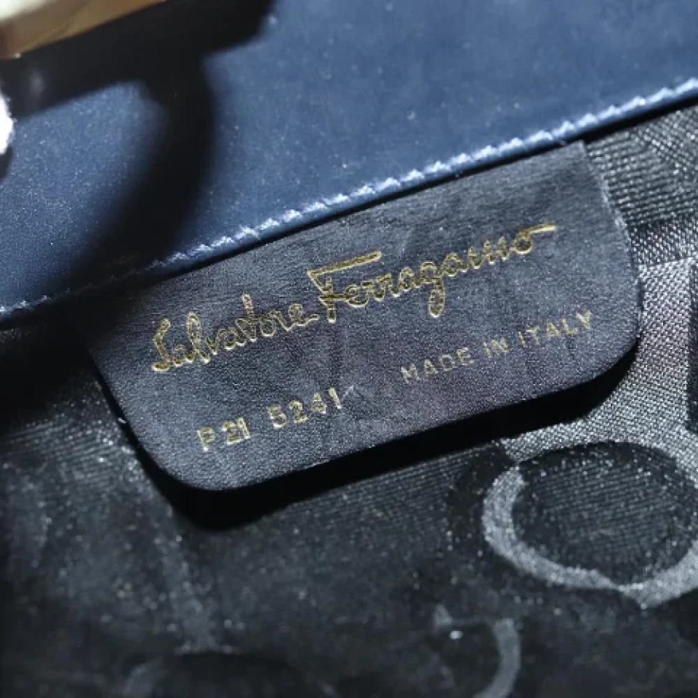 Salvatore Ferragamo Pre-owned Leather shoulder-bags Blue Dames