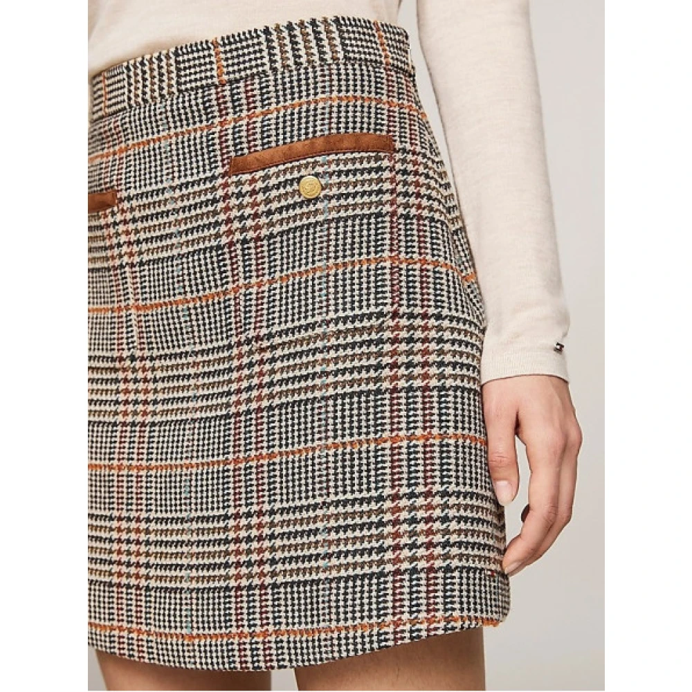 Tommy Hilfiger Retro Check Tweed A-Lijn Rok Multicolor Dames