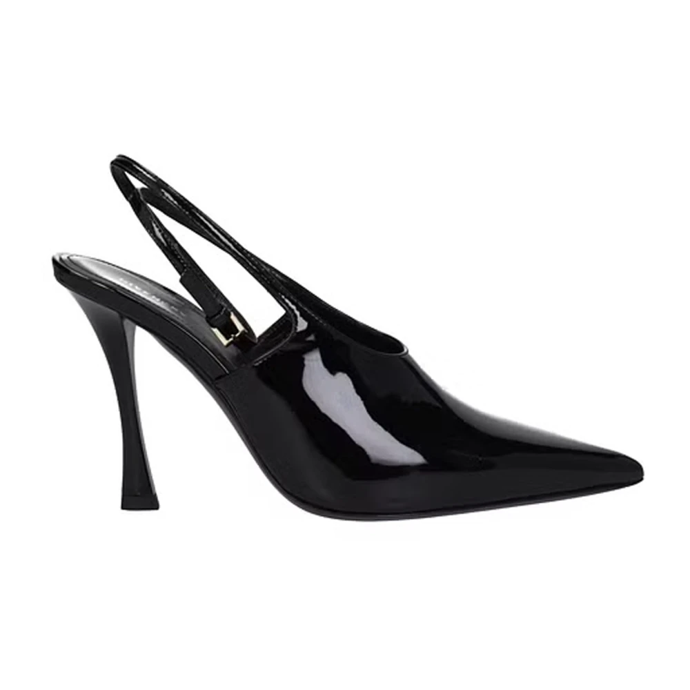 Givenchy Läder Slingback Pumps Patent Klack Black, Dam