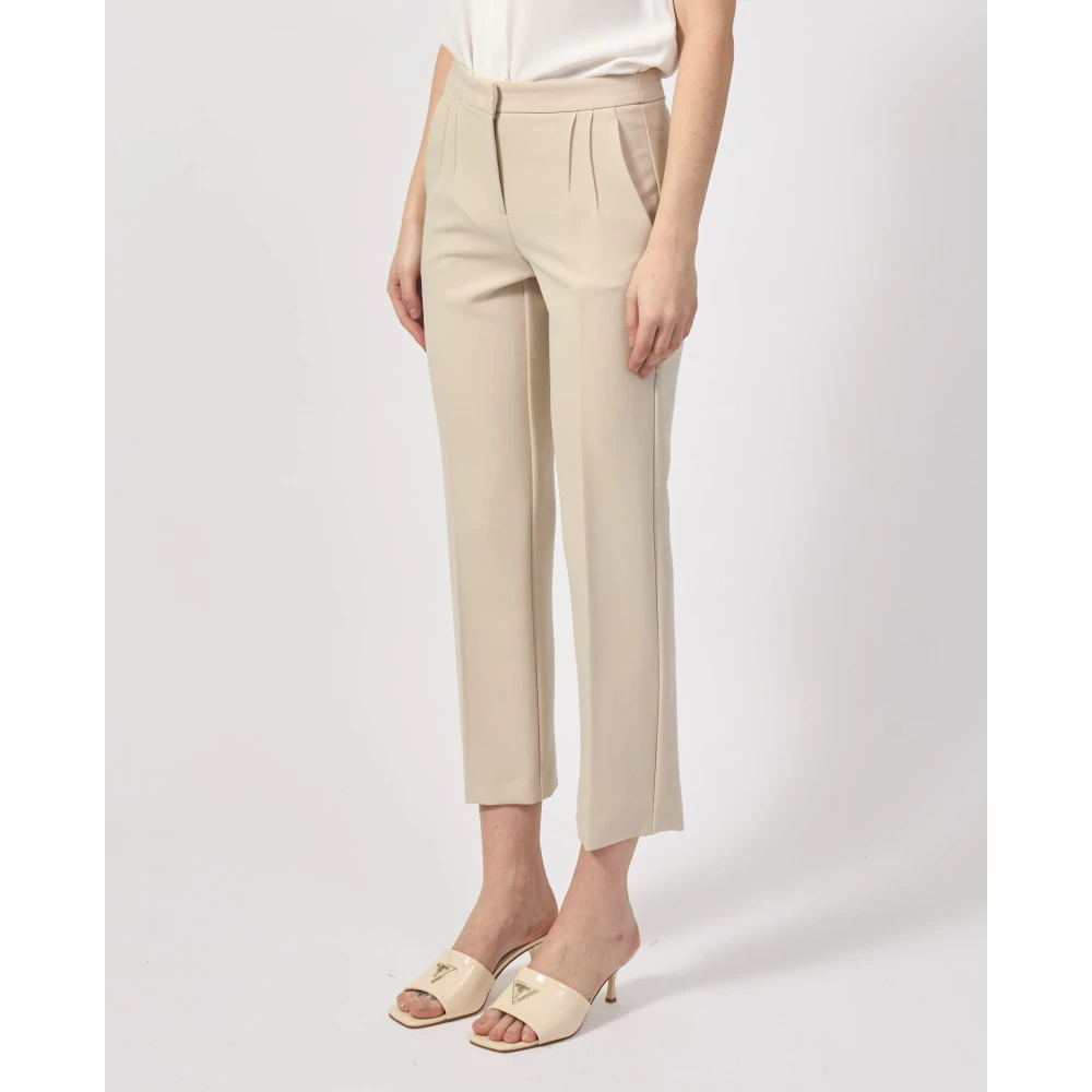 PATRIZIA PEPE Beige Geplooide Broek Beige Dames