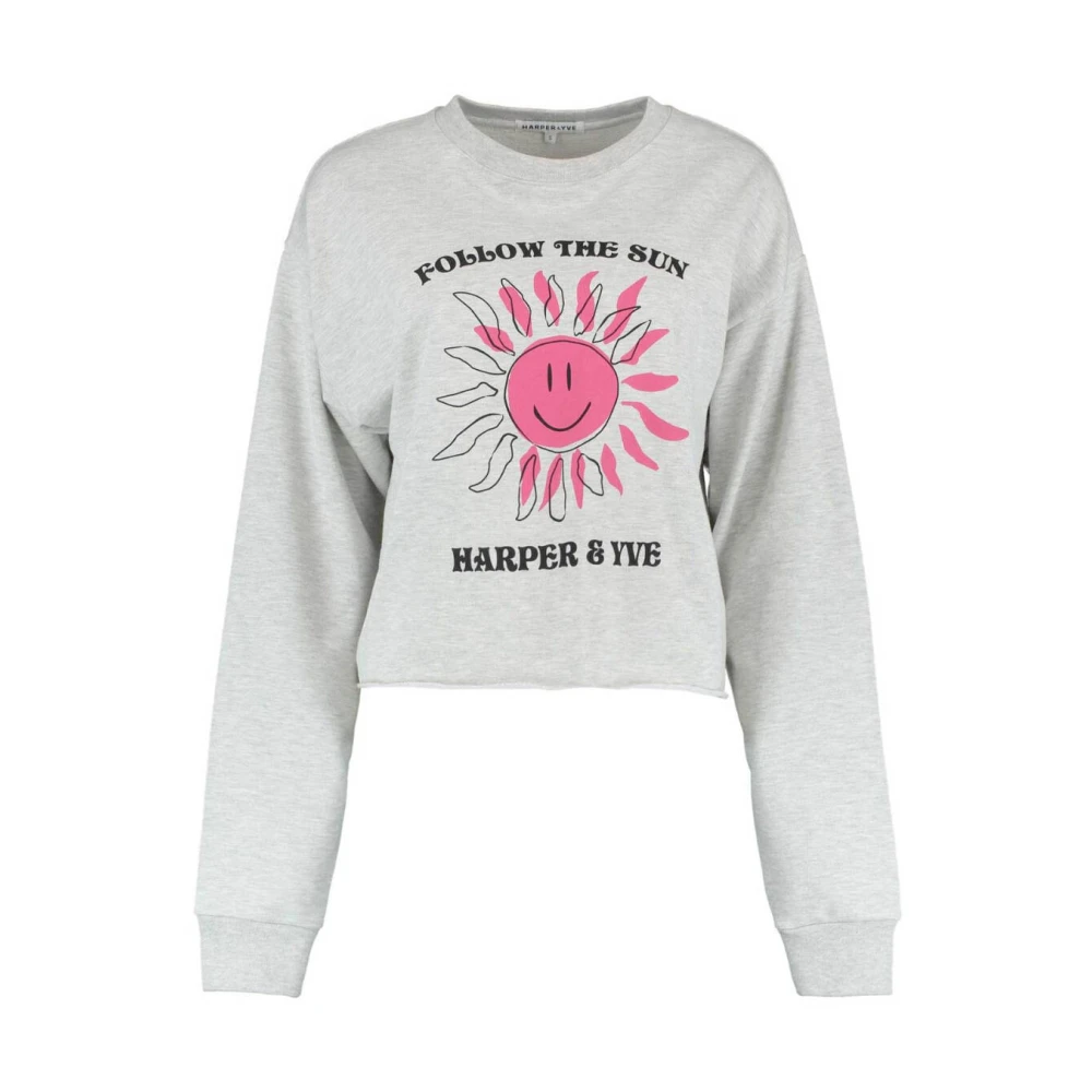 Harper & Yve Smiley Sweater Ss24D503 Gray Dames
