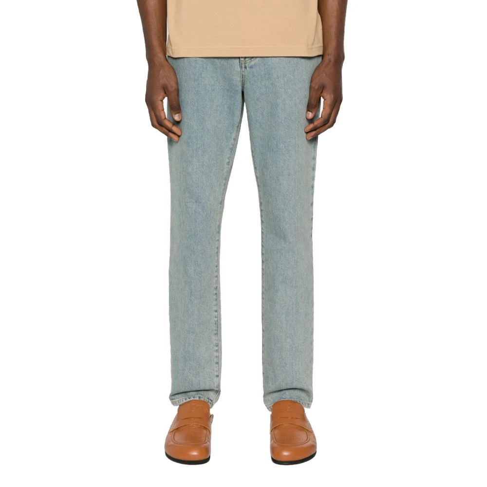 Moschino Lichtblauwe Straight Leg Denim Jeans Blue Heren