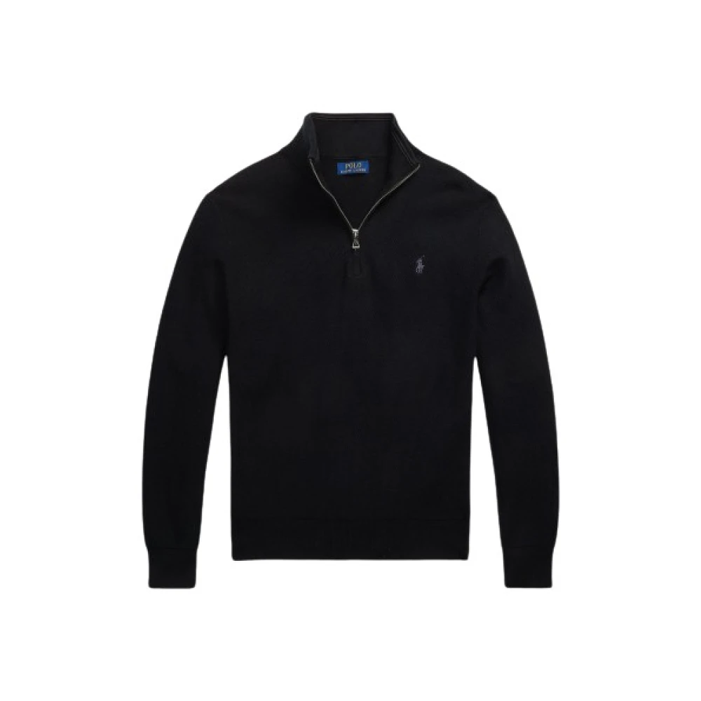 Polo Ralph Lauren Honeycomb Half-Zip Katoenen Sweater Black Heren