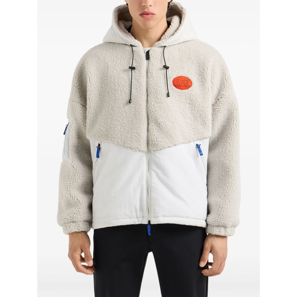 Emporio Armani EA7 Grijze Fleece Rits Hoodie Jas Gray Heren