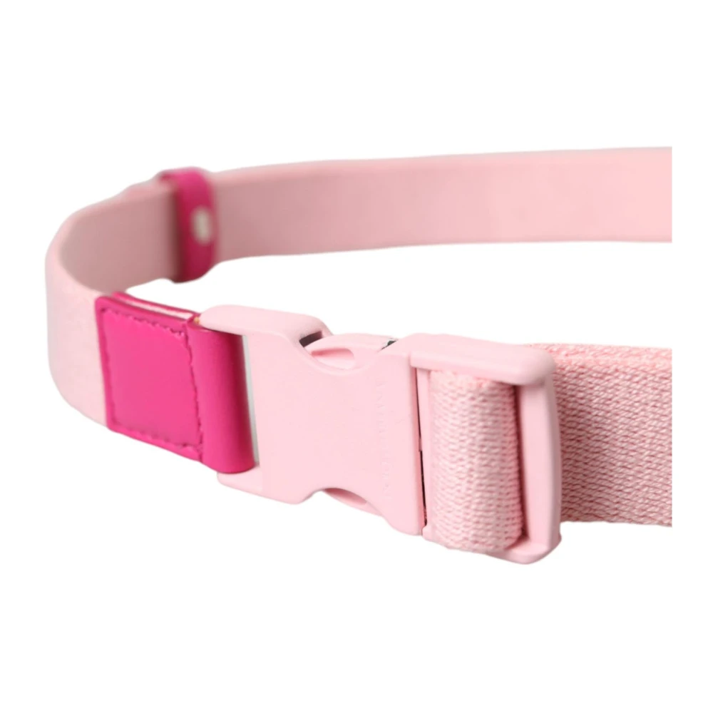 Dolce & Gabbana Roze Canvas Stretch Riem met Plastic Gesp Pink Dames