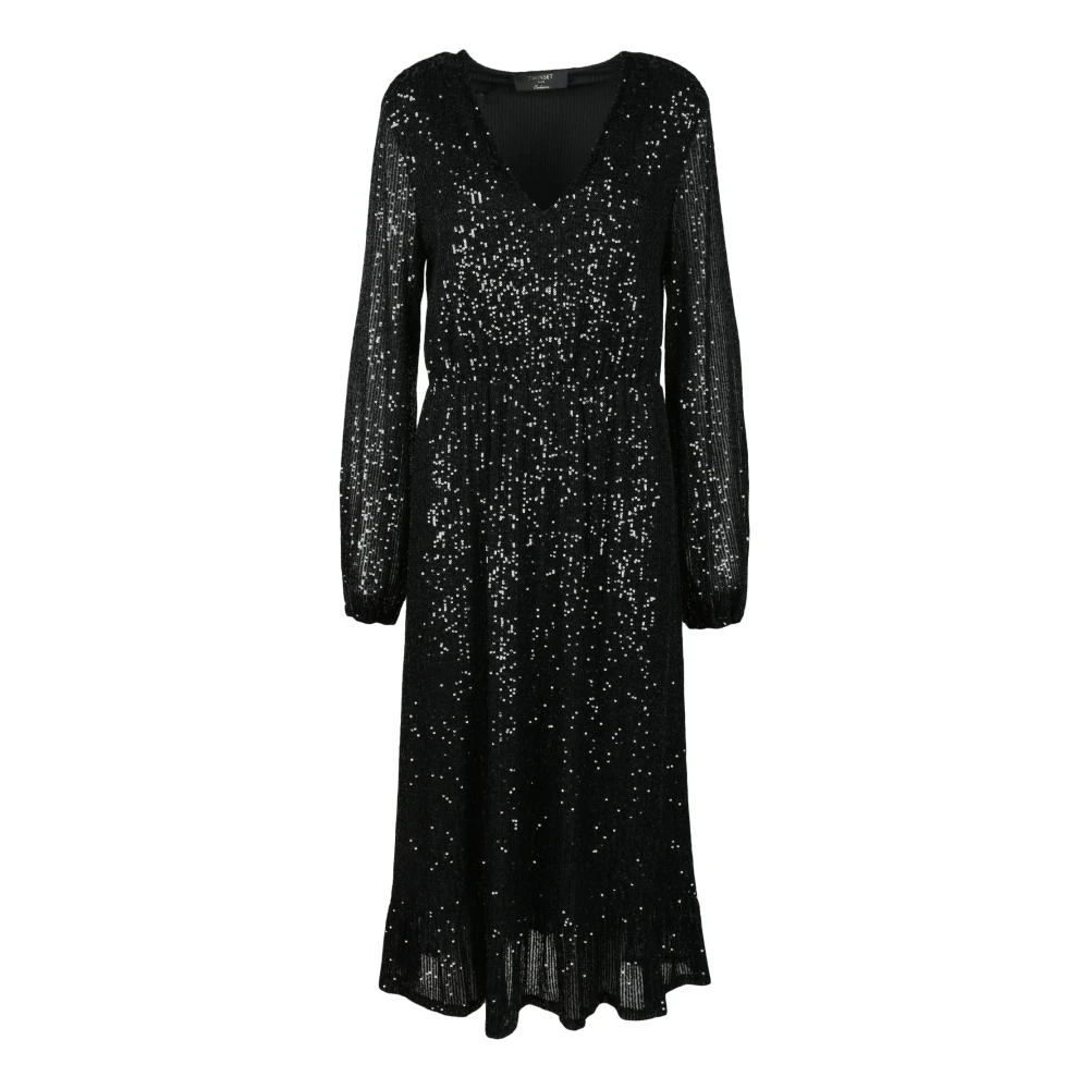 Twinset Damesjurk in Polyester Elastaanmix Black Dames