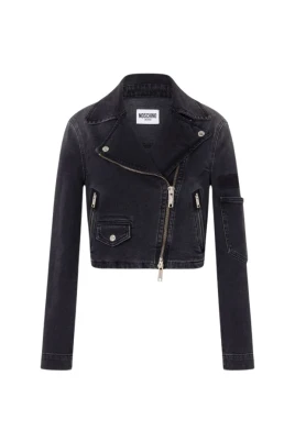 Stretch denim bikerjacka
