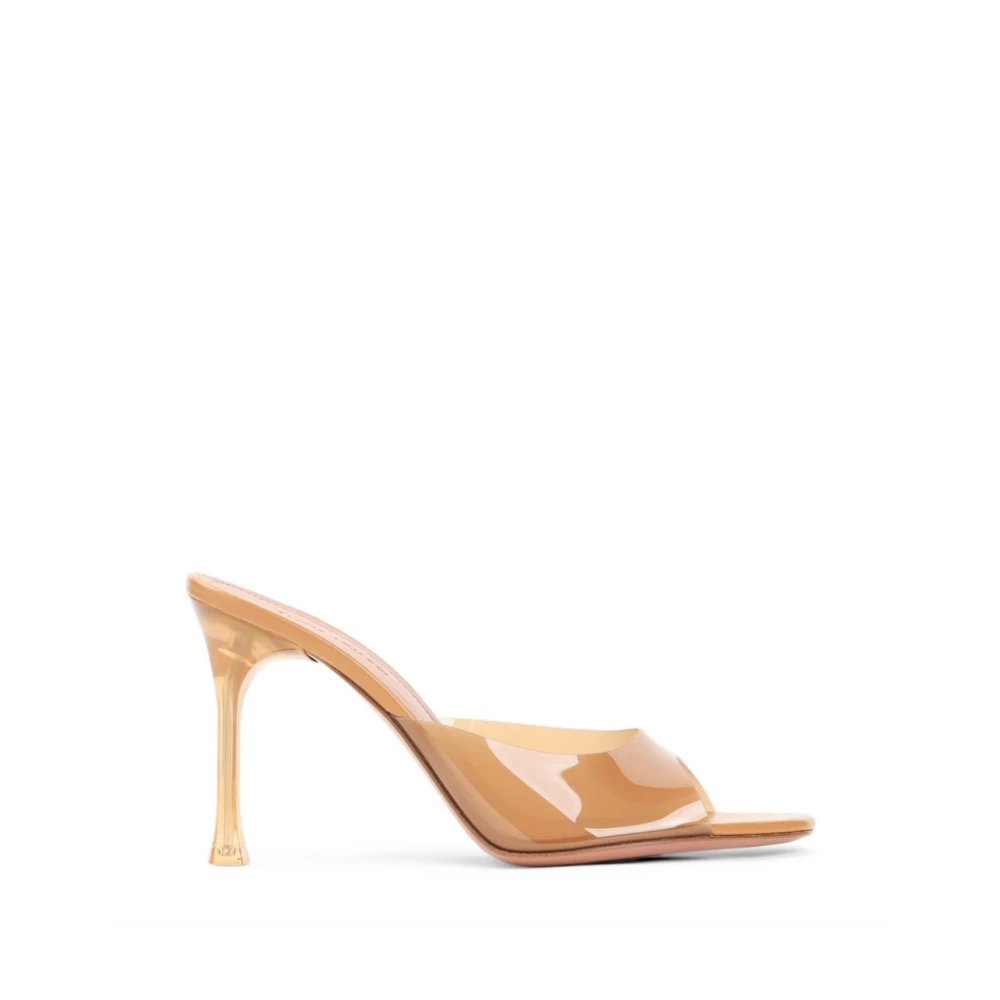 Amina Muaddi Women's Beige Heeled Mules, 8 Uk, Heeled Mules
