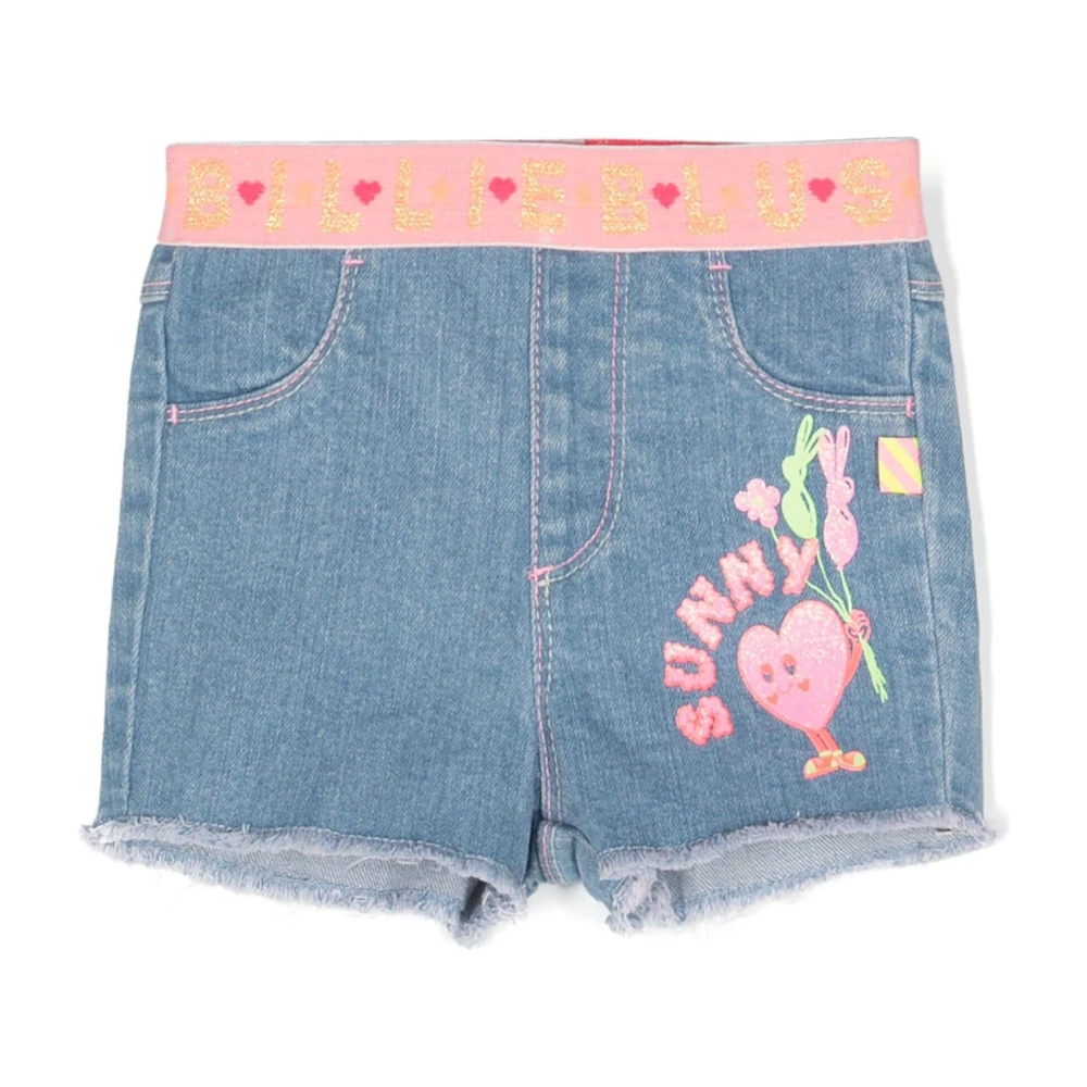 Billieblush Blå Denim Elastisk Midje Shorts Blue, Flicka