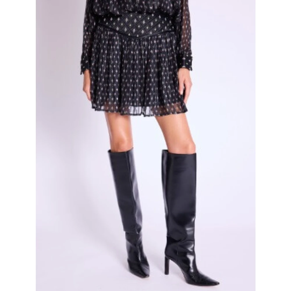 Berenice Unieke Elegante Korte Rok met Satijnen Taille Black Dames