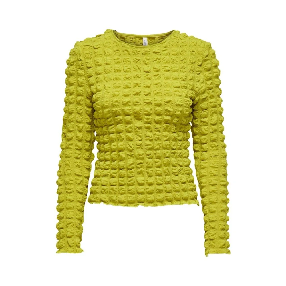 Only L S O-Neck TOP Citronelle Geel Yellow Dames