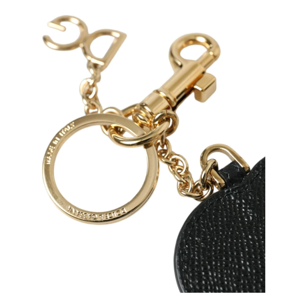 Dolce & Gabbana Hart Leer Goudkleurige Sleutelhanger Multicolor Dames