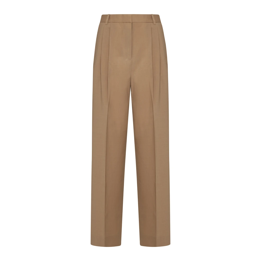 Róhe Bruine Elegante Wijde Plooi Broek Beige Dames