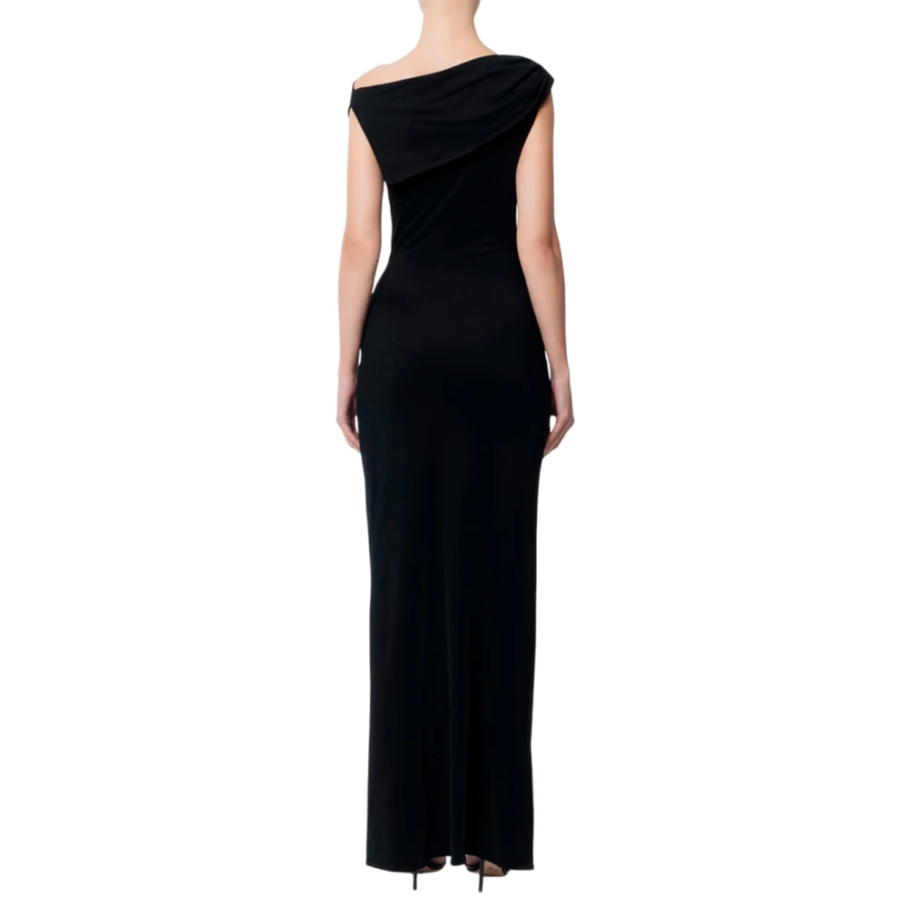 Elisabetta Franchi Elegante Avond Jersey Jurk Black Dames