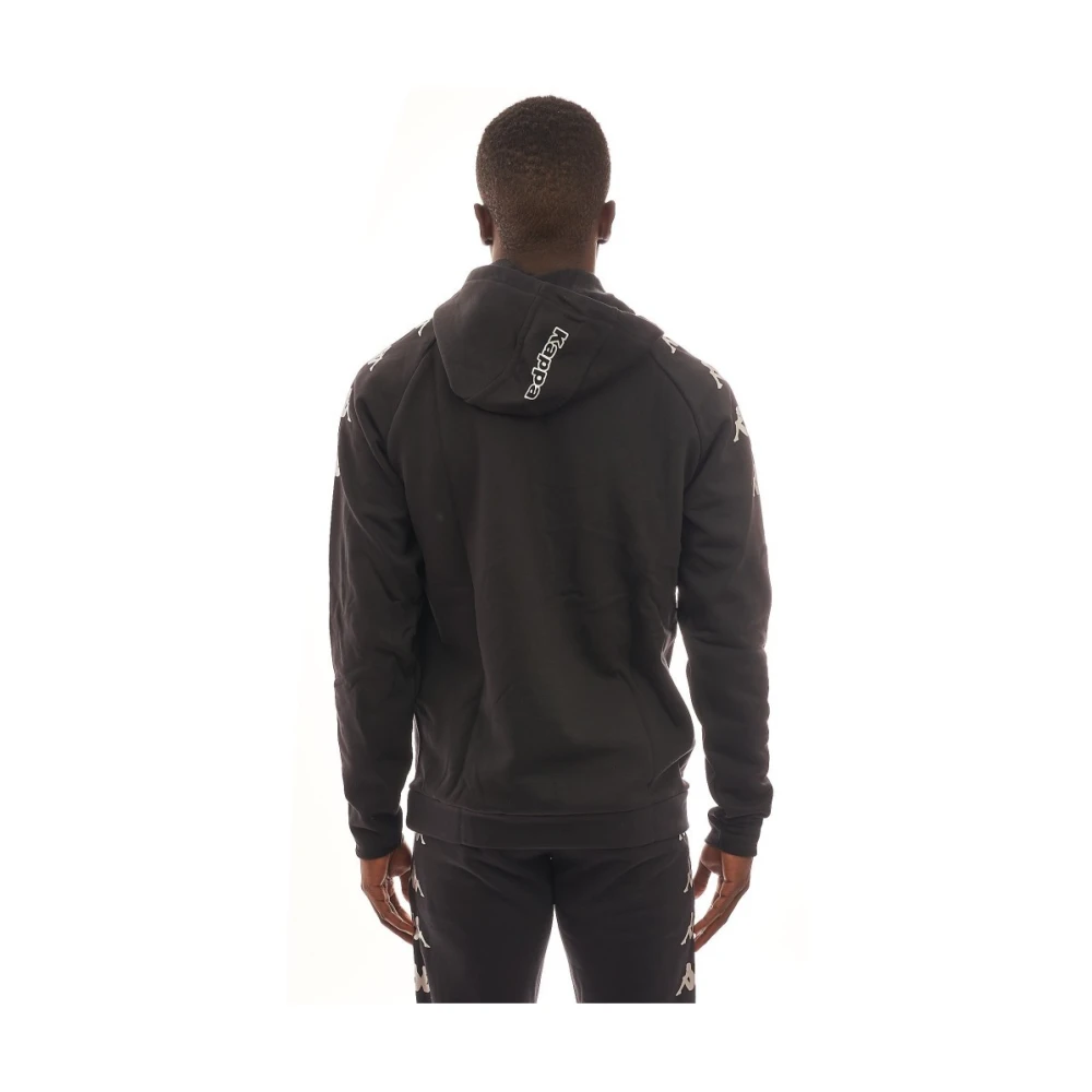 Kappa Zwarte hoodie met bedrukt logo Black Heren