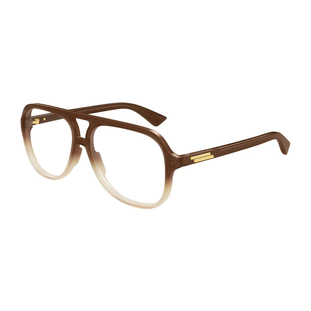 Bottega Veneta Unisex Marrone Pilot Eyeglasses