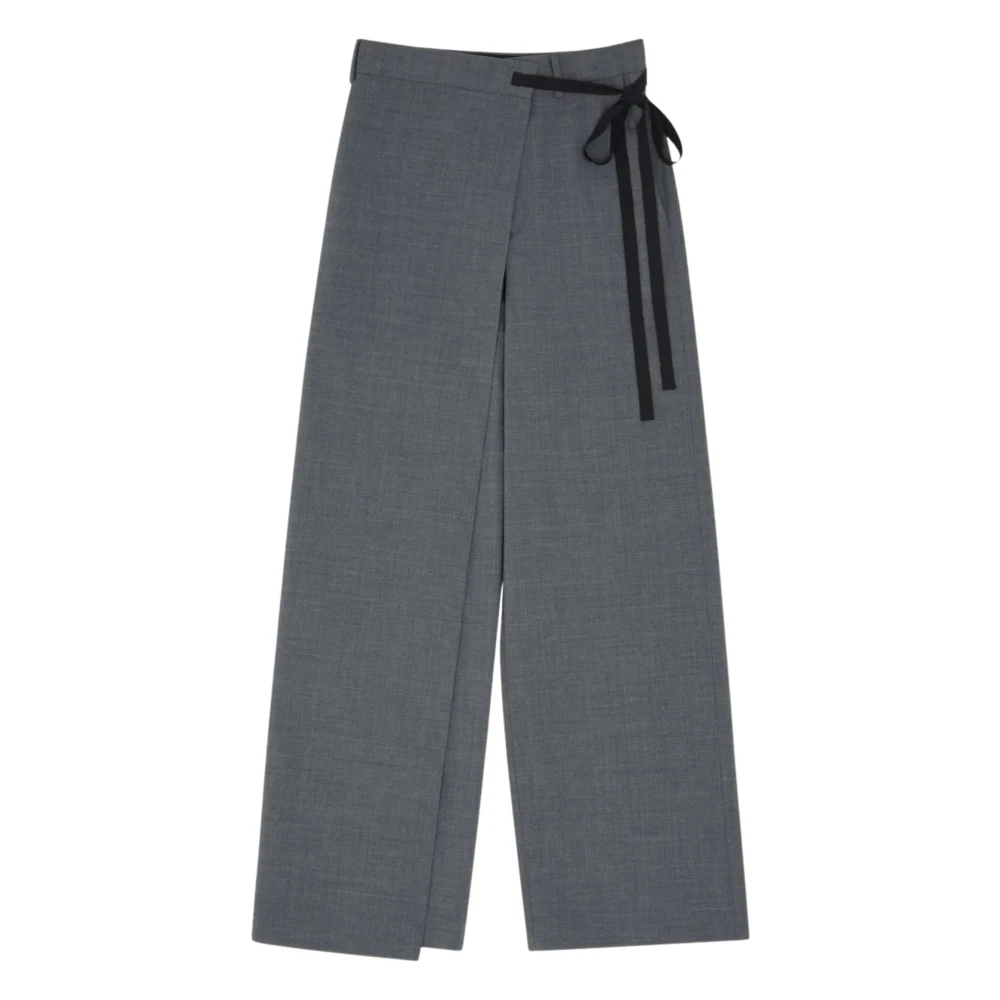 Mm6 Maison Margiela Women's Gray Wide-Leg Trousers