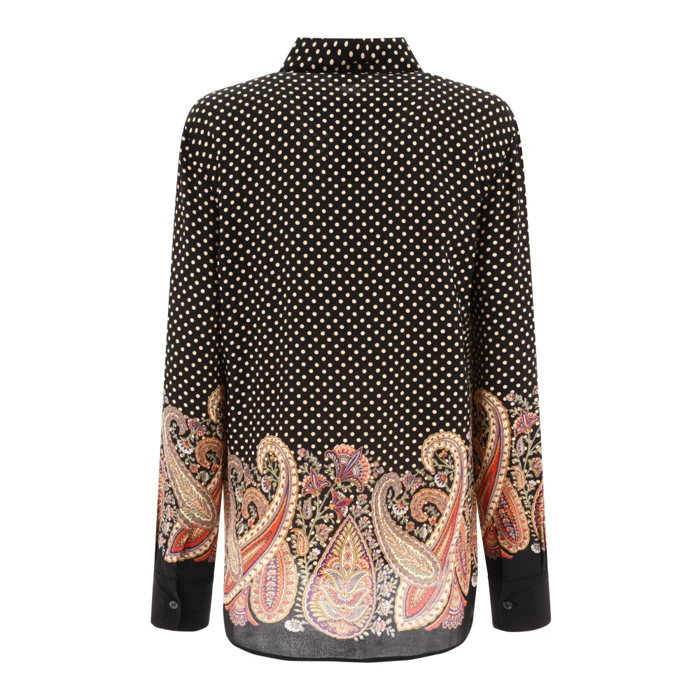ETRO Zijden Overhemd met Paisley Detail Black Dames