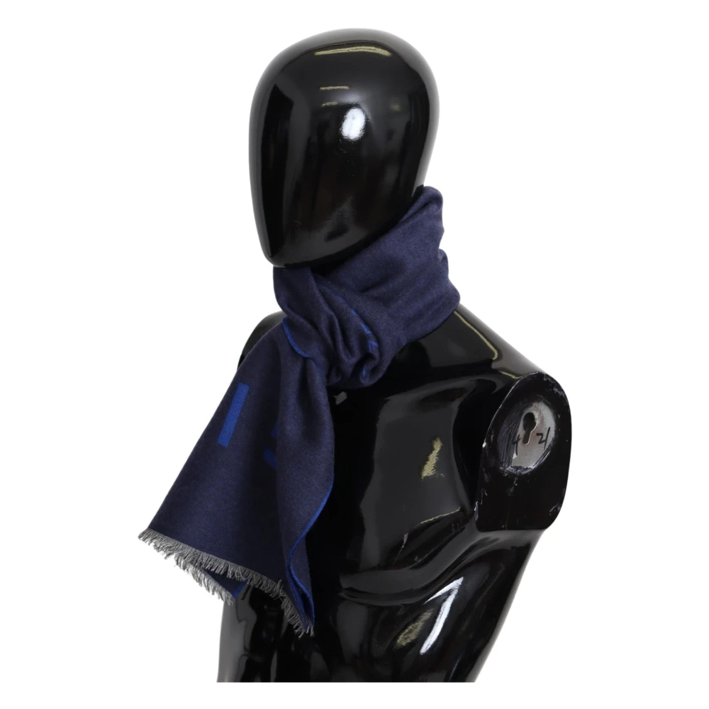 Givenchy Wol-Zijde Sjaal Blue Unisex